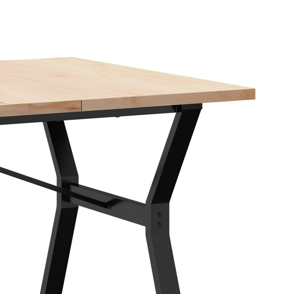 Spisebord Y-ramme 180x90x75,5 cm heltre furu og stål