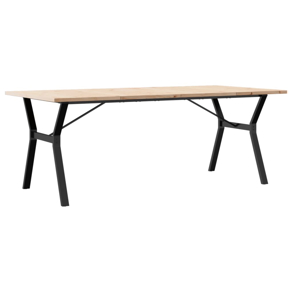 Spisebord Y-ramme 200x100x75,5 cm heltre furu og stål