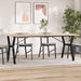Spisebord Y-ramme 200x100x75,5 cm heltre furu og stål
