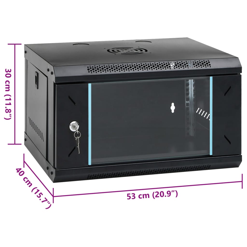 6U veggmontert nettverksskap 19" IP20 53x40x30 cm