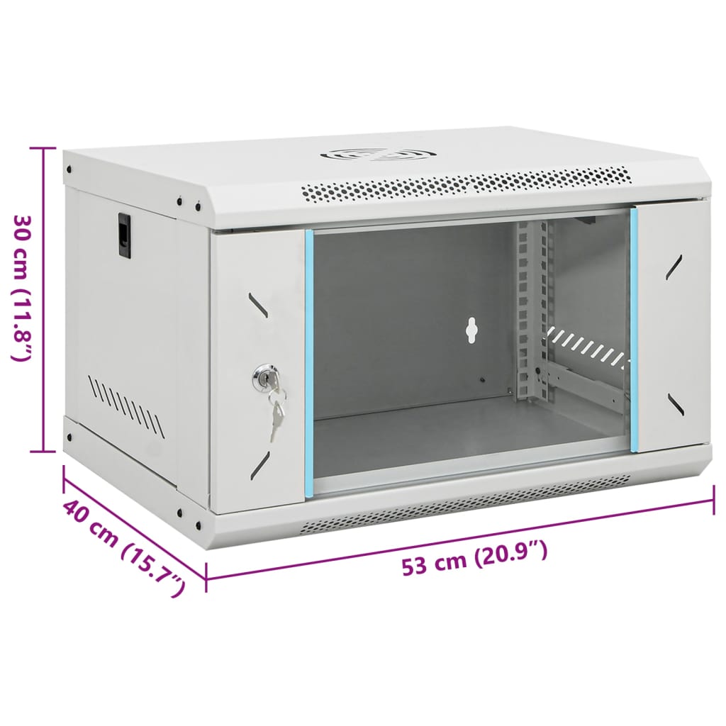 6U veggmontert nettverksskap 19" IP20 53x40x30 cm