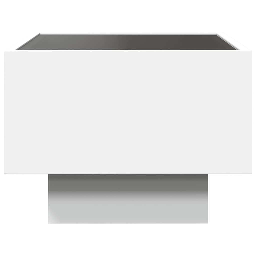 Sidebord LED hvit 40x40x30 cm konstruert tre