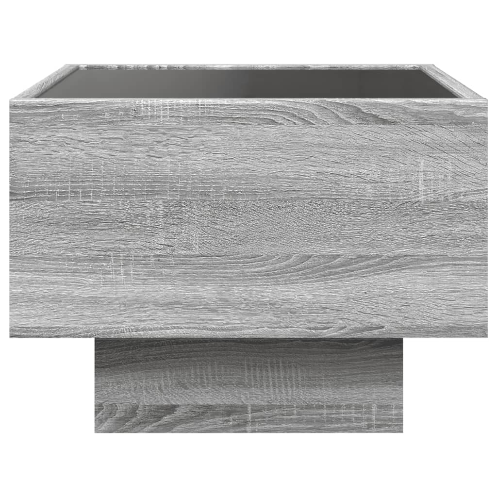 Sidebord LED grå sonoma 40x40x30 cm konstruert tre