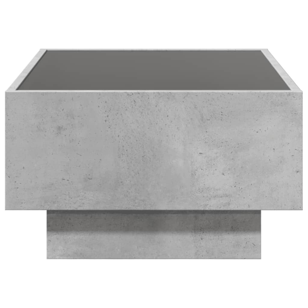 Salongbord med LED betonggrå 70x50x30 cm konstruert tre