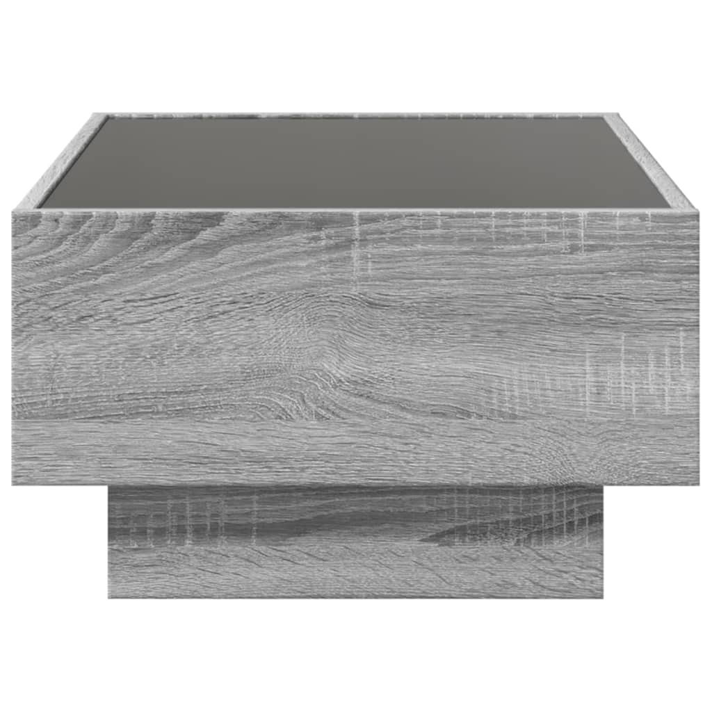 Salongbord med LED grå sonoma 70x50x30 cm konstruert tre