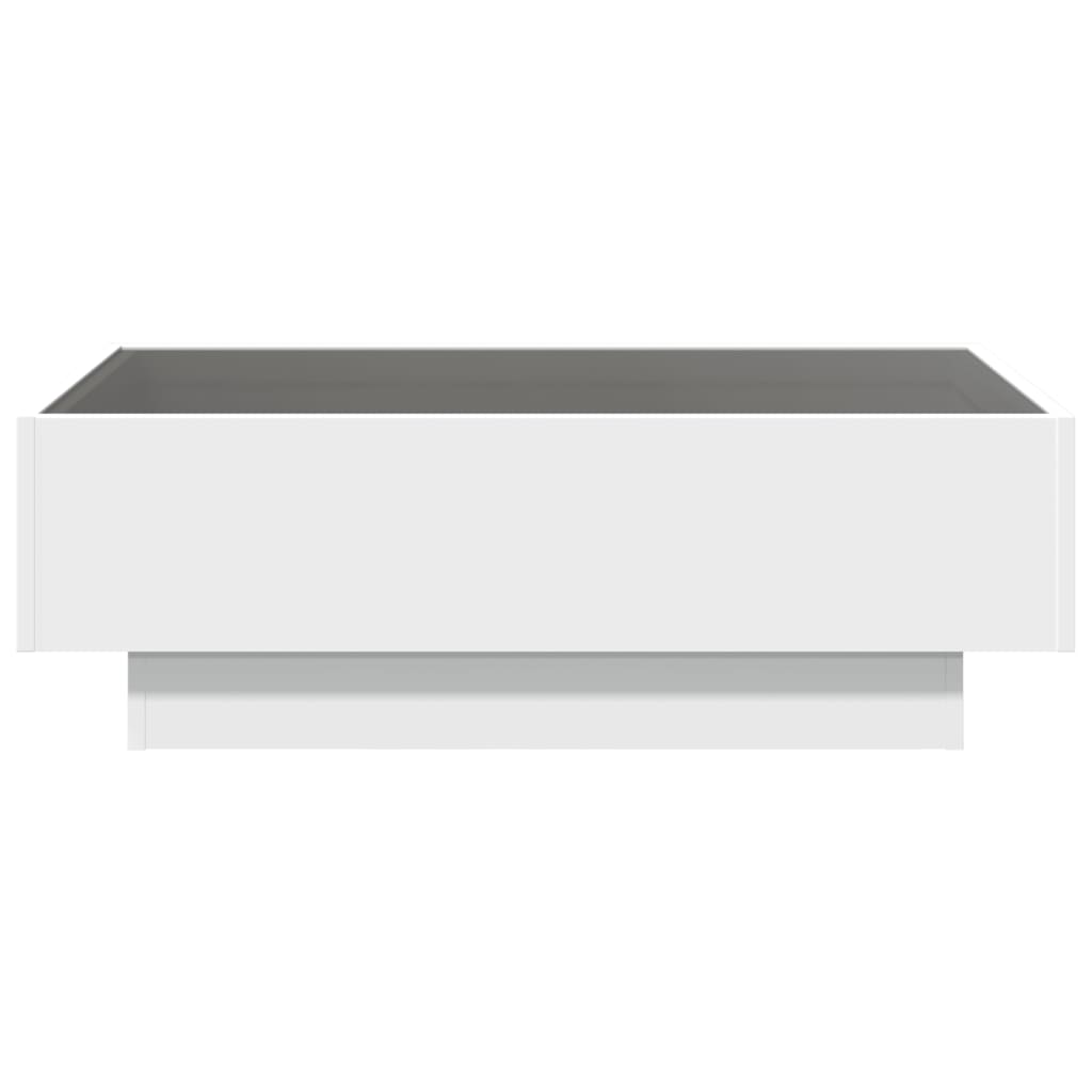 Salongbord med LED hvit 90x50x30 cm konstruert tre