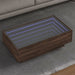 Salongbord med LED brun eik 90x50x30 cm konstruert tre