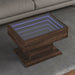 Salongbord med LED brun eik 70x50x45 cm konstruert tre