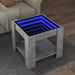 Salongbord med LED betonggrå 53x53x45 cm konstruert tre