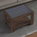 Salongbord med LED brun eik 73x53x45 cm konstruert tre