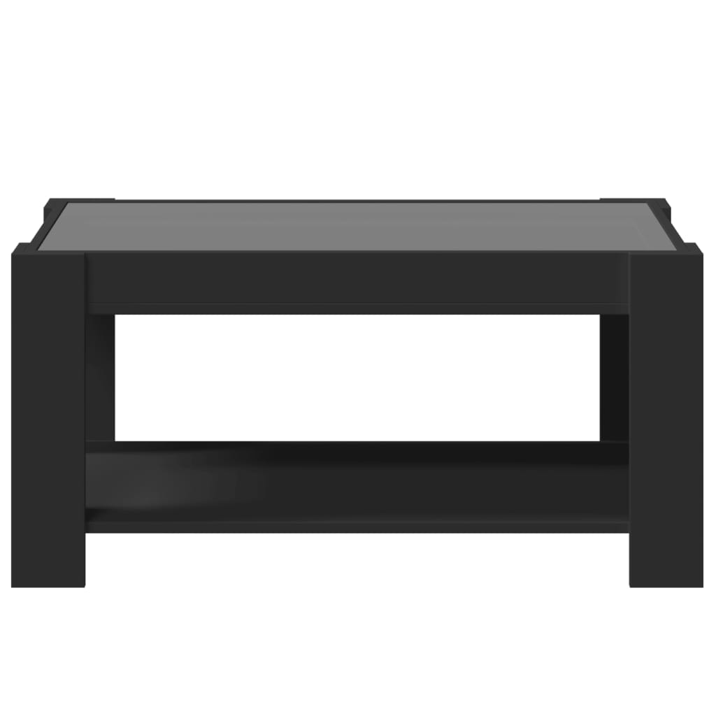 Salongbord med LED svart 93x53x45 cm konstruert tre