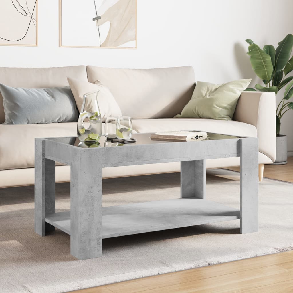 Salongbord betonggrå 93x53x45 cm konstruert tre