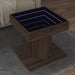 Salongbord med LED brun eik 50x50x45 cm konstruert tre