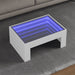 Salongbord med Infinity LED hvit 70x50x30 cm