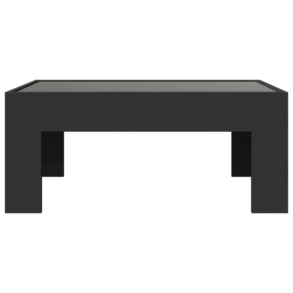 Salongbord med Infinity LED svart 70x50x30 cm