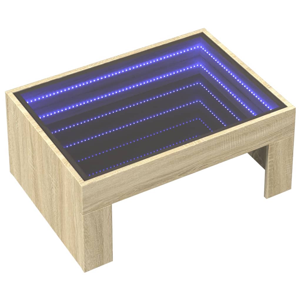 Salongbord med Infinity LED sonoma eik 70x50x30 cm