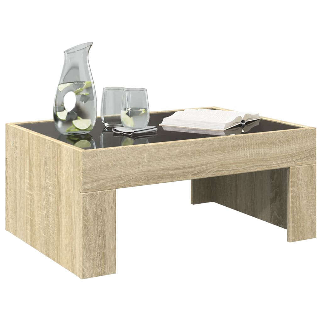 Salongbord med Infinity LED sonoma eik 70x50x30 cm