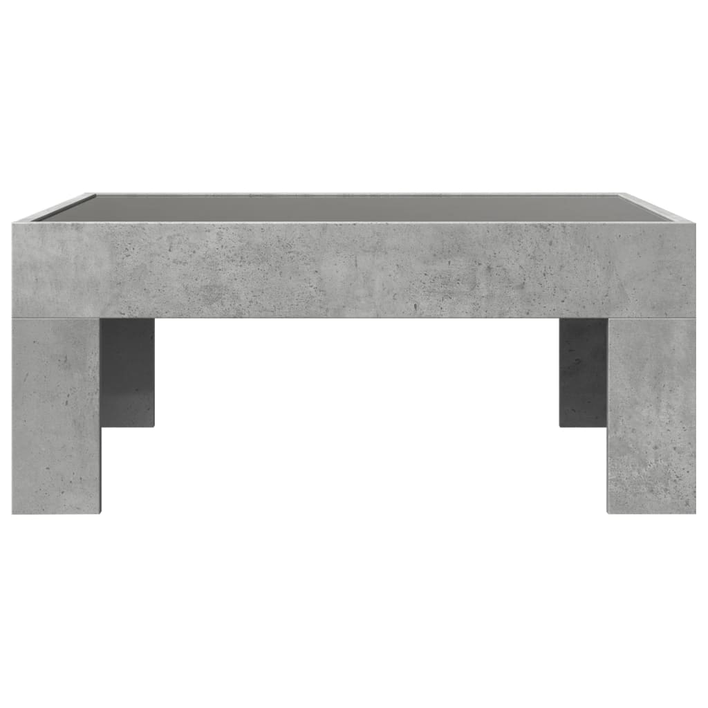 Salongbord med Infinity LED betonggrå 70x50x30 cm