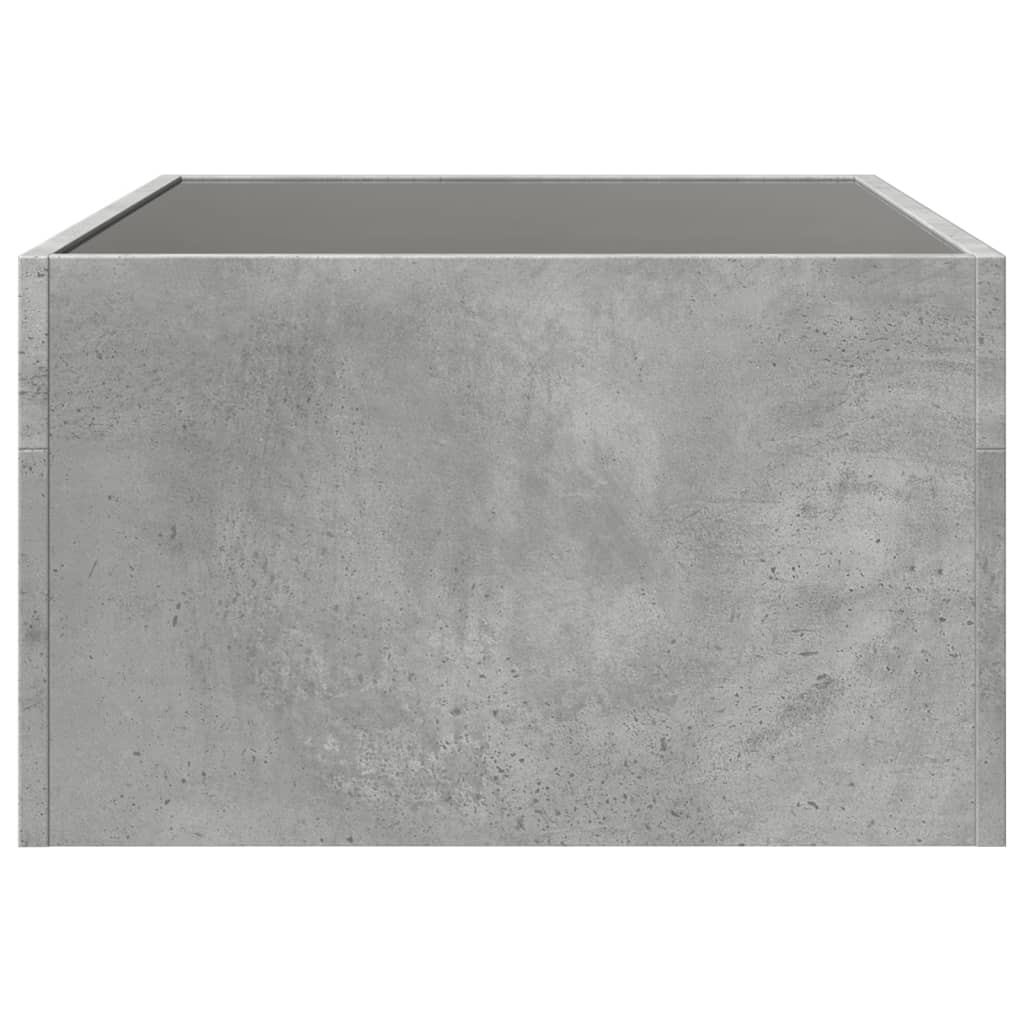Salongbord med Infinity LED betonggrå 70x50x30 cm