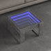 Salongbord med Infinity LED betonggrå 50x53x30 cm