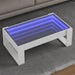 Salongbord med Infinity LED hvit 90x53x30 cm