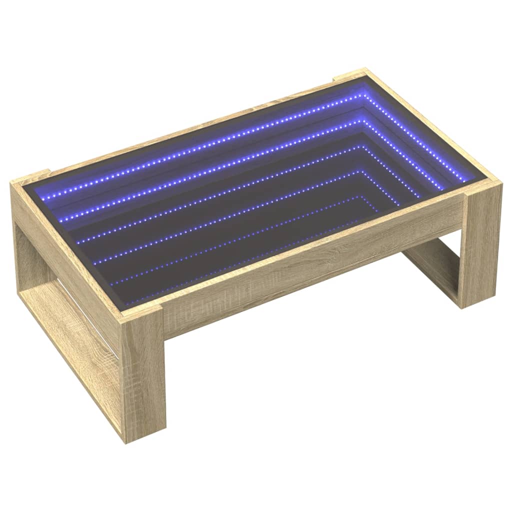Salongbord med Infinity LED sonoma eik 90x53x30 cm