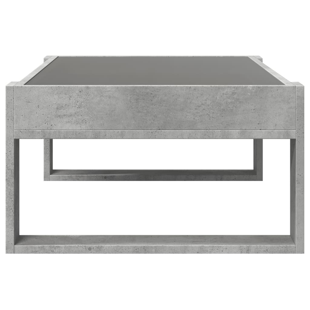 Salongbord med Infinity LED betonggrå 90x53x30 cm