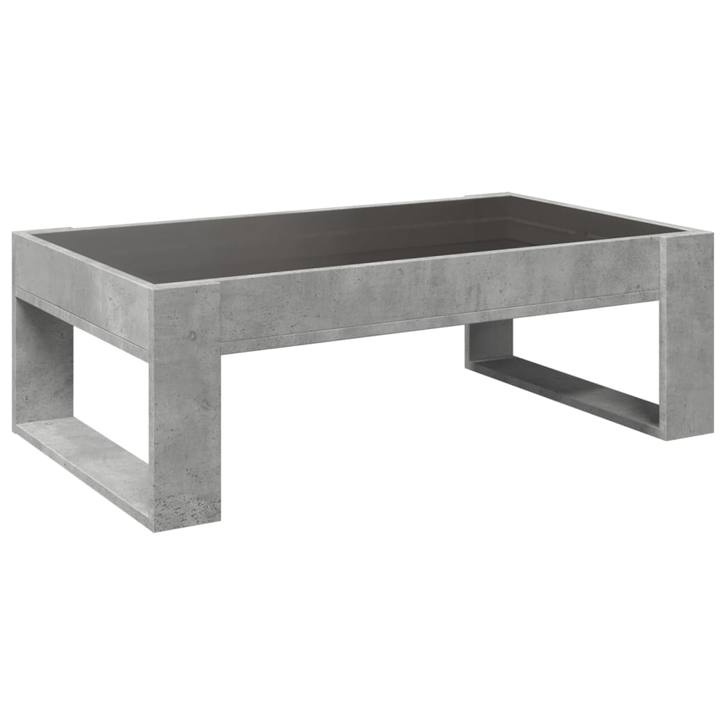 Salongbord med Infinity LED betonggrå 90x53x30 cm