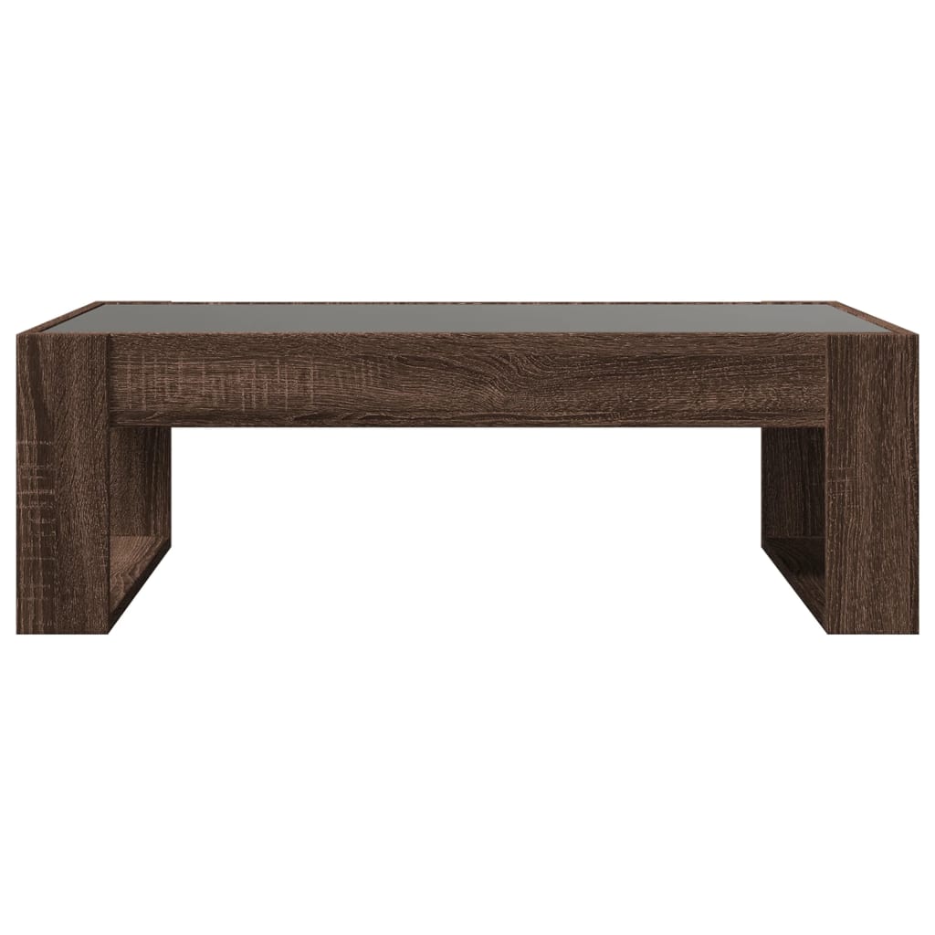 Salongbord med Infinity LED brun eik 90x53x30 cm