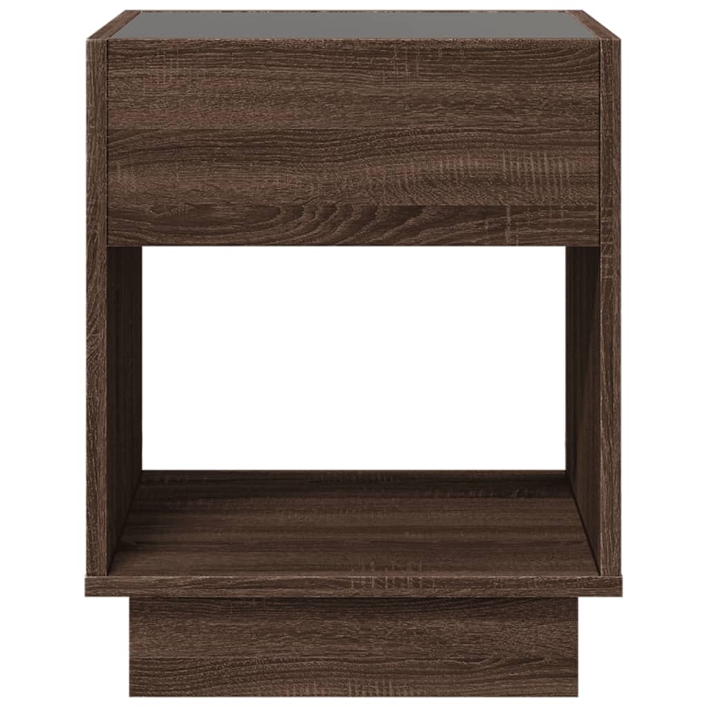 Salongbord med Infinity LED brun eik 40x40x50 cm