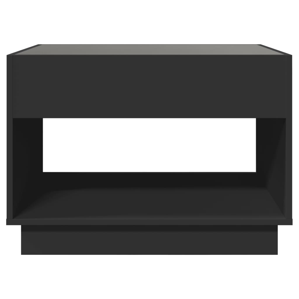 Salongbord med Infinity LED svart 70x50x50 cm