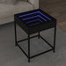 Salongbord med Infinity LED svart 40x40x51 cm