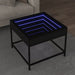 Salongbord med Infinity LED svart 50x50x41 cm
