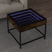 Salongbord med Infinity LED røkt eik 50x50x41 cm