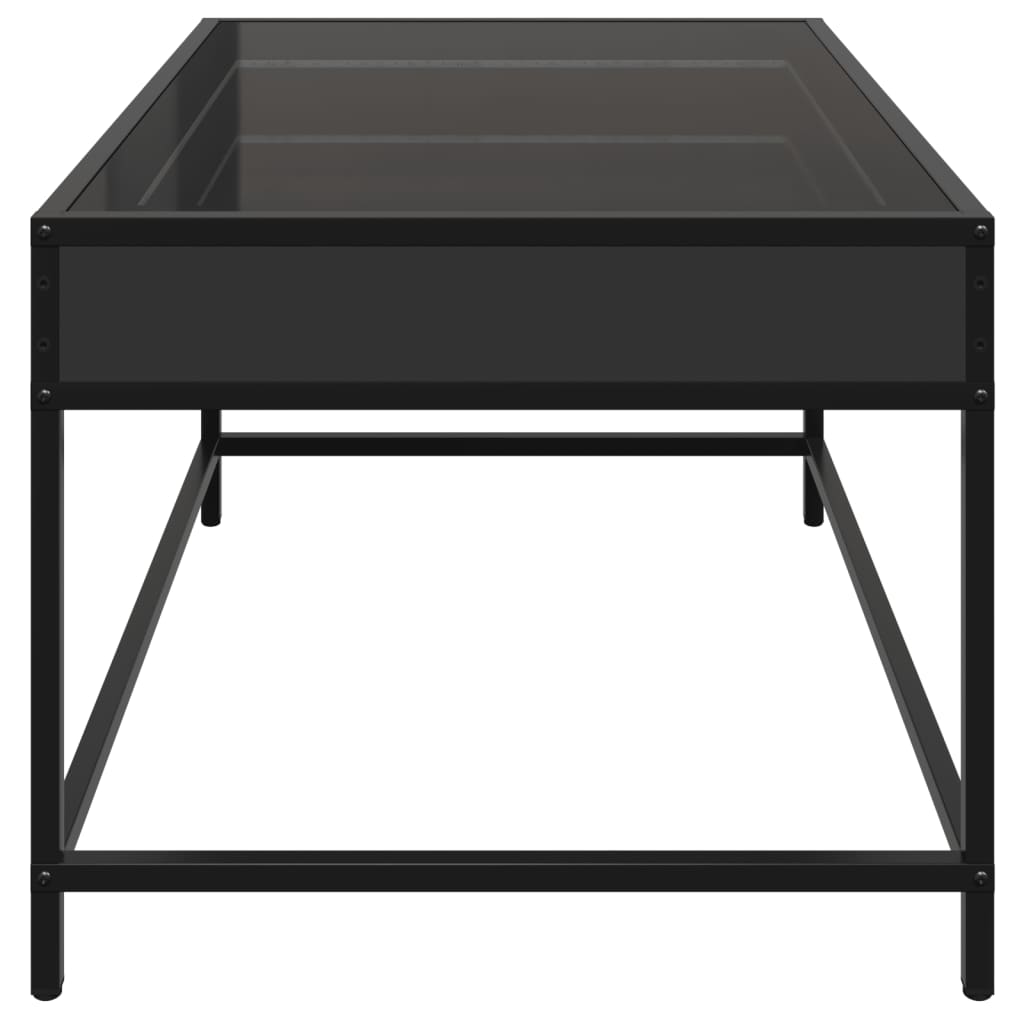 Salongbord med Infinity LED svart 70x50x41 cm