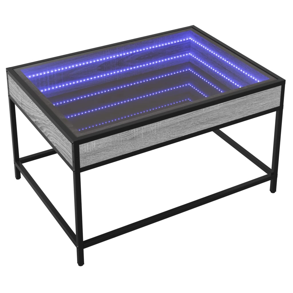 Salongbord med Infinity LED grå sonoma 70x50x41 cm