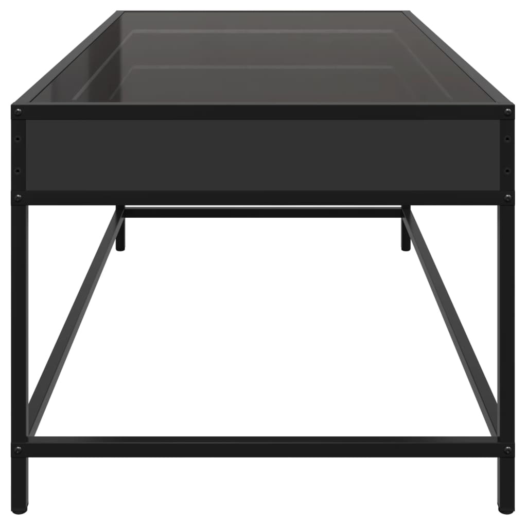 Salongbord med Infinity LED svart 90x50x41 cm