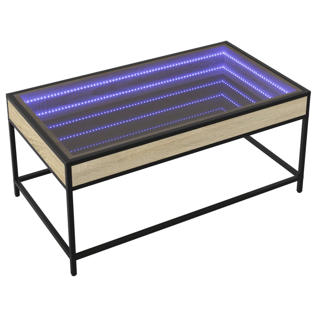 Salongbord med Infinity LED sonoma eik 90x50x41 cm