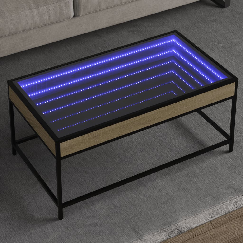 Salongbord med Infinity LED sonoma eik 90x50x41 cm