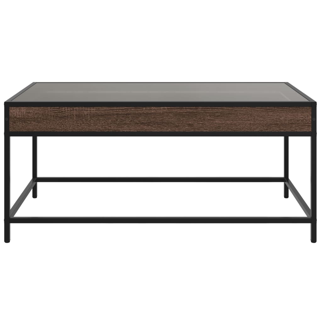 Salongbord med Infinity LED brun eik 90x50x41 cm