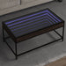 Salongbord med Infinity LED brun eik 90x50x41 cm