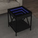 Salongbord med Infinity LED svart 40x40x49 cm