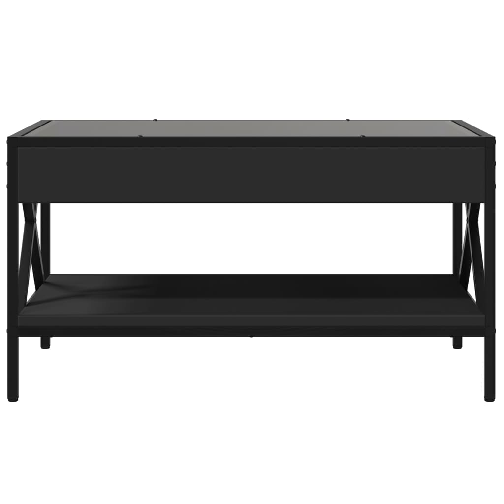 Salongbord med Infinity LED svart 70x50x38 cm