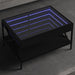 Salongbord med Infinity LED svart 70x50x38 cm