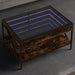 Salongbord med Infinity LED røkt eik 70x50x38 cm