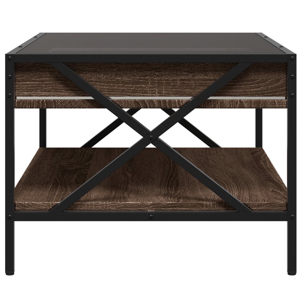 Salongbord med Infinity LED brun eik 70x50x38 cm