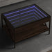 Salongbord med Infinity LED brun eik 70x50x38 cm