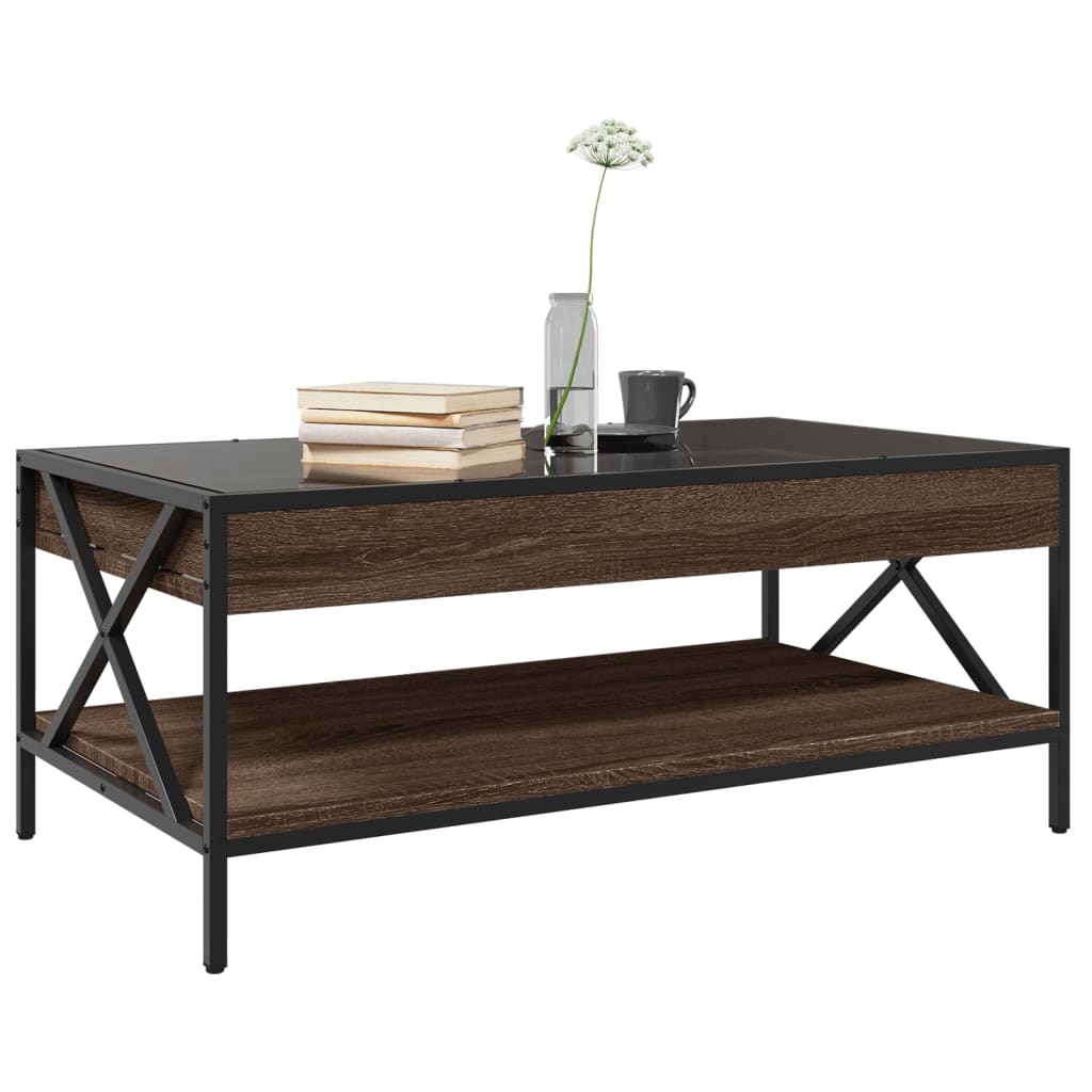 Salongbord med Infinity LED brun eik 90x50x38 cm