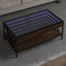 Salongbord med Infinity LED brun eik 90x50x38 cm