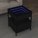 Salongbord med Infinity LED svart 40x40x51 cm